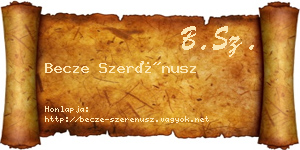 Becze Szerénusz névjegykártya